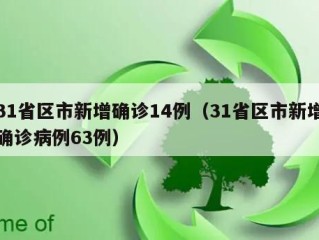 31省区市新增确诊14例（31省区市新增确诊病例63例）