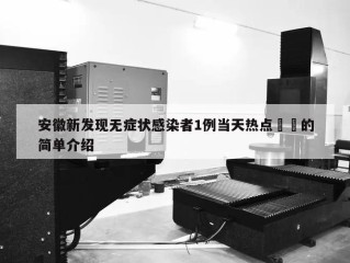 安徽新发现无症状感染者1例当天热点㊙️的简单介绍